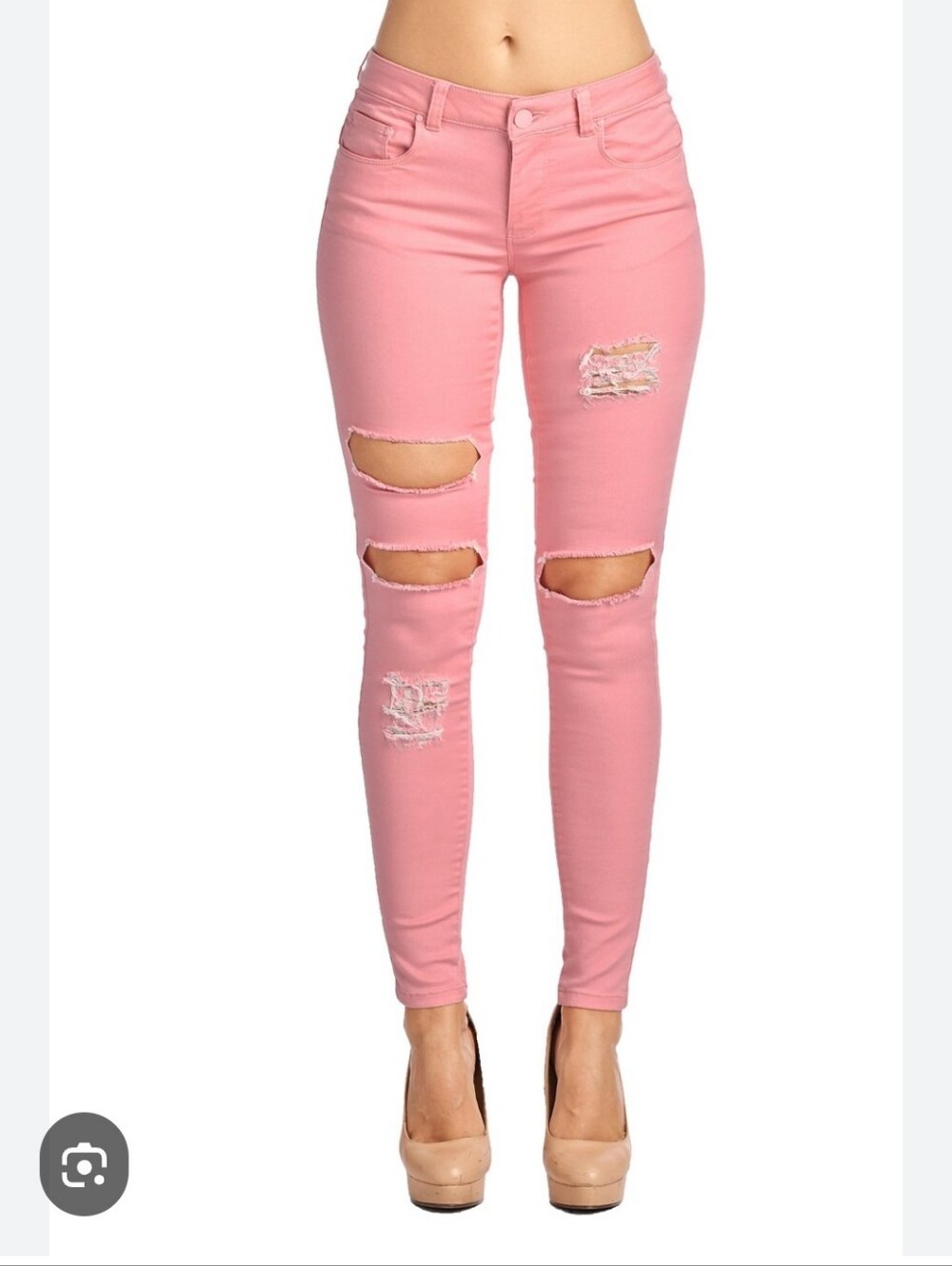 White House Black market ankle pants 00 peach distressed with the holes …